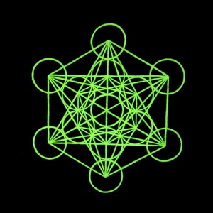 Sötétben világító Metatron kocka lila alapon 33x33cm - művészet - festmény - akril - Meska.hu