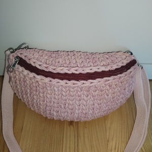 Horgolt crossbody övtáska fazonban  - táska & tok - kézitáska & válltáska - vállon átvethető táska - Meska.hu