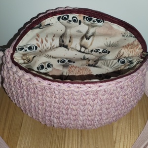 Horgolt crossbody övtáska fazonban  - táska & tok - kézitáska & válltáska - vállon átvethető táska - Meska.hu