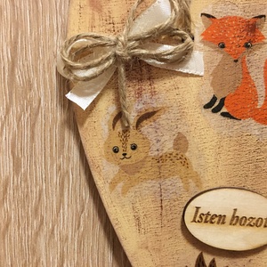 Őszi erdei állatos szív - otthon & életmód - dekoráció - fali és függő dekoráció - falra akasztható dekor - Meska.hu