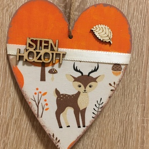 Őszi hangulatú szív isten hozott felirattal  - Meska.hu