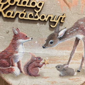 Erdei állatok karácsonyi ajtódísz - karácsony - karácsonyi lakásdekoráció - karácsonyi lakásdíszek - Meska.hu