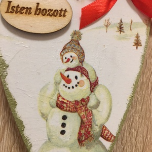 Hóemberes ajtódísz - karácsony - karácsonyi lakásdekoráció - karácsonyi ajtódíszek - Meska.hu
