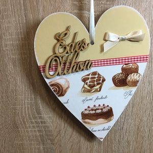 Ajtótábla sütemények, Otthon & Életmód, Dekoráció, Ajtó- és ablak dekoráció, Ajtótábla, Decoupage, transzfer és szalvétatechnika, Festett tárgyak, MESKA