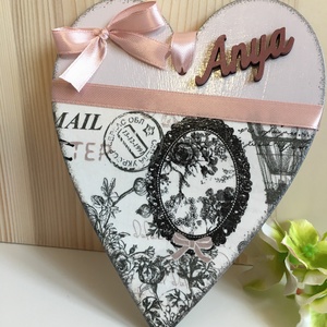 Vintage stílusú tábla Anya felirattal, Otthon & Életmód, Dekoráció, Dísztárgy, Decoupage, transzfer és szalvétatechnika, Festett tárgyak, MESKA