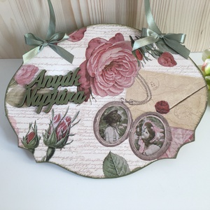 Vintage táblácska Anyák Napjára felirattal , Otthon & Életmód, Dekoráció, Fali és függő dekoráció, Függődísz, Decoupage, transzfer és szalvétatechnika, Festett tárgyak, MESKA