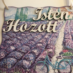 Levendulás ajtókopogtató Isten hozott felirattal - otthon & életmód - dekoráció - ajtó- és ablak dekoráció - ajtódísz & kopogtató - Meska.hu