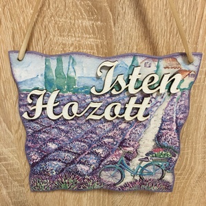 Levendulás ajtókopogtató Isten hozott felirattal - otthon & életmód - dekoráció - ajtó- és ablak dekoráció - ajtódísz & kopogtató - Meska.hu