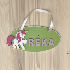 Névtábla lányoknak unikornissal - Meska.hu