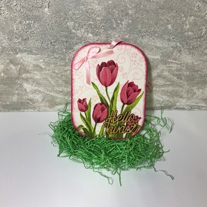 Tulipános ajtódísz - otthon & életmód - dekoráció - ajtó- és ablak dekoráció - ajtódísz & kopogtató - Meska.hu