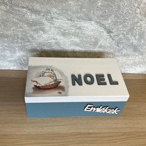 Kék emlékgyűjtő doboz, emlékdoboz - Meska.hu