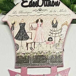 Rózsaszínes kulcstartó ÉDES OTTHON felirattal, Otthon & Életmód, Dekoráció, Fali és függő dekoráció, Fali kulcstartó, Decoupage, transzfer és szalvétatechnika, Festett tárgyak, MESKA