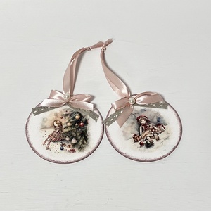 Karácsonyfadísz rózsaszín babás - karácsony - karácsonyi lakásdekoráció - karácsonyfadíszek - Meska.hu