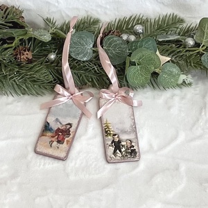 Karácsonyfadísz  rózsaszín szalaggal gyerekek - Meska.hu