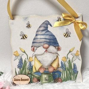 Vidám manós ajtódísz - tavaszi fa dekoráció bejárati ajtóra, Otthon & Életmód, Dekoráció, Ajtó- és ablak dekoráció, Ajtódísz & Kopogtató, Decoupage, transzfer és szalvétatechnika, MESKA