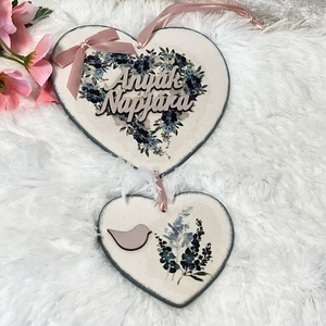 Dekupázsolt fa virágos falidísz / ajtódísz Anyák Napjára felirattal, Otthon & Életmód, Dekoráció, Kép & Falikép, Táblakép, Decoupage, transzfer és szalvétatechnika, Festett tárgyak, MESKA