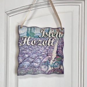 Virágos fa ajtódísz / ajtókopogtató levendulás Isten hozott felirattal - otthon & életmód - dekoráció - ajtó- és ablak dekoráció - ajtódísz & kopogtató - Meska.hu