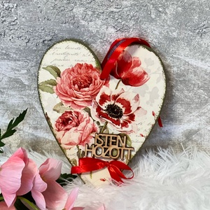 Romantikus ajtókopogtató / fa rózsás ajtódísz Isten Hozott felirattal - Meska.hu