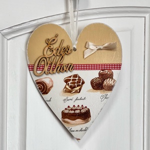 Dekupázsolt ajtókopogtató / konyhai dekor - otthon & életmód - dekoráció - ajtó- és ablak dekoráció - ajtótábla - Meska.hu