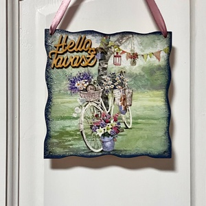 Virágos ajtókopogtató / tavaszi dekoráció bejárati ajtóra - otthon & életmód - dekoráció - ajtó- és ablak dekoráció - ajtódísz & kopogtató - Meska.hu