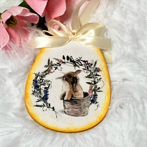 Húsvéti tojás csibés - sárga tavaszi dekoráció - ünnepi díszek, dekorációk - húsvéti díszek és dekorációk - húsvéti tojás, hímestojás - Meska.hu