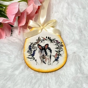 Húsvéti tojás nyulas mintával - sárga tavaszi dekoráció - ünnepi díszek, dekorációk - húsvéti díszek és dekorációk - húsvéti tojás, hímestojás - Meska.hu