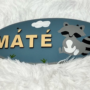 Mosómedvés névtábla fiúnak  - Meska.hu
