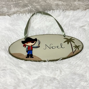 Egyedi névtábla kalózzal gyerekszobába - baba - mama - babaszoba dekoráció - gyerek névtábla - Meska.hu