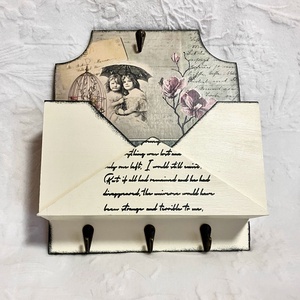 Vintage stílusú kulcstartó - lakásdekoráció - levéltartó - otthon & életmód - dekoráció - fali és függő dekoráció - fali kulcstartó - Meska.hu