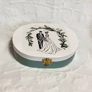 Pénzátadó, nászajándék doboz esküvőre zöld színben - esküvő - emlék & ajándék - nászajándék - esküvői pénzátadó doboz - Meska.hu