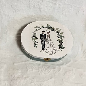 Pénzátadó, nászajándék doboz esküvőre zöld színben, Esküvő, Emlék & Ajándék, Nászajándék, Esküvői pénzátadó doboz, Festett tárgyak, MESKA