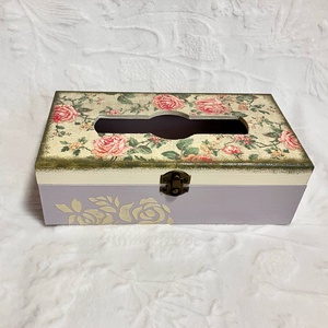 Rózsás zsebkendőtartó - otthon & életmód - tárolás & rendszerezés - zsebkendőtartó - Meska.hu