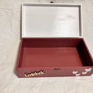 Dekuázsolt névre szóló elefántos emlékdoboz - keresztelőre, babalátogtóra, kislányajándék,  - baba - mama - babaemlékek - baba emlékőrző - Meska.hu