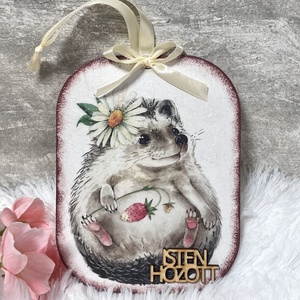 Tavaszi ajtódísz -  ajtókopogtató, Ünnepi díszek, dekorációk, Húsvéti díszek és dekorációk, Húsvéti ajtódísz, kopogtató, Decoupage, transzfer és szalvétatechnika, Festett tárgyak, MESKA