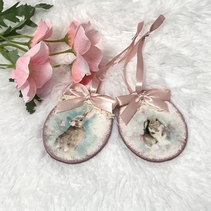 Húsvéti tojás nyuszis mintával tojásfára - tavaszi deloráció - otthon & életmód - dekoráció - fali és függő dekoráció - függődísz - Meska.hu