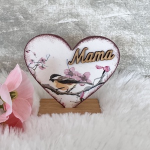 Madaras szív anyák napjára Mama felirattal - otthon & életmód - dekoráció - dísztárgy - Meska.hu