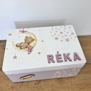 Rózsaszín emlékdoboz lányoknak keresztelőre, babalátogatóba, születésnapra - baba - mama - babaemlékek - baba emlékőrző - Meska.hu