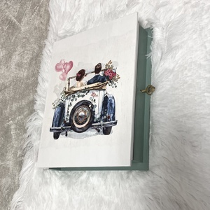 Autós könyvformájú pénzátadó doboz esküvőre - Ajándékátadó - esküvő - emlék & ajándék - nászajándék - esküvői pénzátadó doboz - Meska.hu