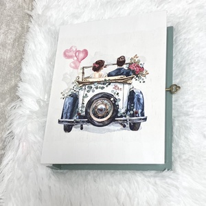 Autós könyvformájú pénzátadó doboz esküvőre - Ajándékátadó - Meska.hu