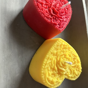Rózsa mintás szív  - otthon & életmód - gyertya, illat, aroma - gyertya - Meska.hu