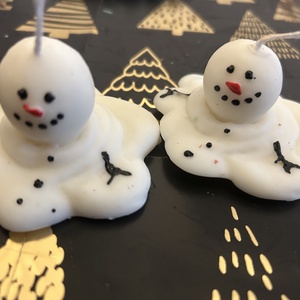 Olvadt hóember gyertya - Meska.hu