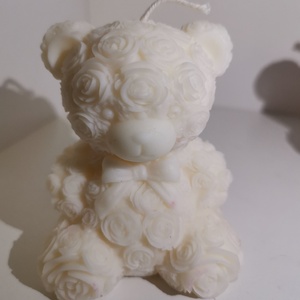 Rózsamaci masnival szója gyertya, Otthon & Életmód, Gyertya, illat, aroma, Gyertya, Gyertya-, mécseskészítés, MESKA