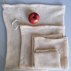 Zerowaste biopamut bevásárlózsák szett - táska & tok - bevásárlás & shopper táska - zöldség/gyümölcs zsák - Meska.hu