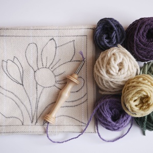 Krókusz virág csomag - punch needle használatához - diy (csináld magad) - egységcsomag - Meska.hu