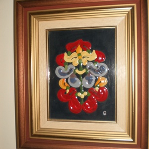 Tűzzománckép. Cím: Magyar motívum, méret: 20 cm. X 15 cm.  + keret  - művészet - festmény - tűzzománc - Meska.hu