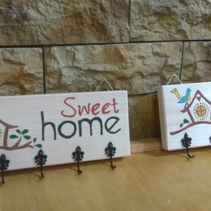 Sweet home kézműves fali kulcstartó - otthon & életmód - dekoráció - fali és függő dekoráció - fali kulcstartó - Meska.hu