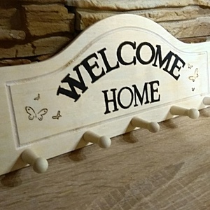 Welcome home fali kulcstartó - otthon & életmód - dekoráció - fali és függő dekoráció - fali kulcstartó - Meska.hu