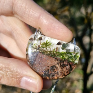 Medálos nyaklánc -  Műgyanta medál nemesacél láncon - az erdő ihletéséből , Ékszer, Nyaklánc, Medálos nyaklánc, Ékszerkészítés, Mindenmás, MESKA