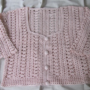 Púderszínű horgolt nyári kardigán -  - Meska.hu