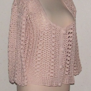 Púderszínű horgolt nyári kardigán -  - Meska.hu